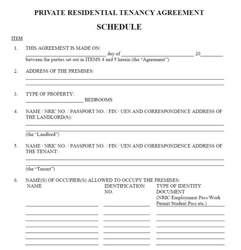 This tenancy agreement form is free of cost and can be used to draft an agreement which should then be signed by the property owner and the tenant. Singapore Residential Tenancy Agreement - CEA Templates ...