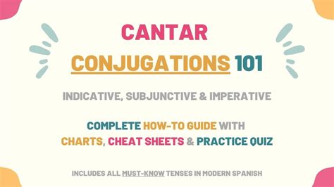 Cantar Conjugation 101 Conjugate Cantar In Spanish Tell Me In Spanish
