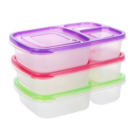 Buy Plastic Meal Prep Containers 3 Compartment Lunch