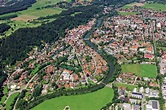 Wolfratshausen aus der Vogelperspektive: Stadtansicht der Flößerstadt ...