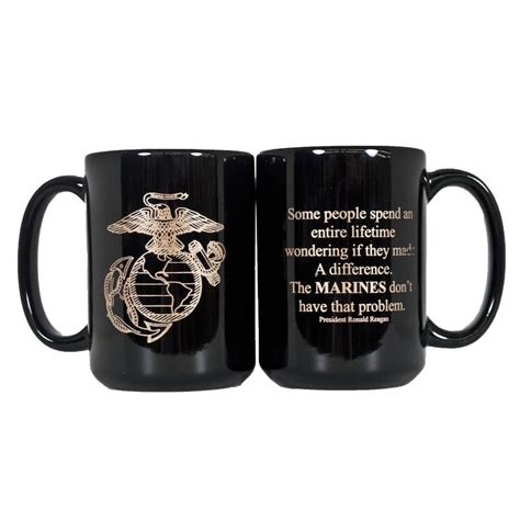 Reagan Quote With Eagle Globe And Anchor Black Coffee Mug Black Coffee