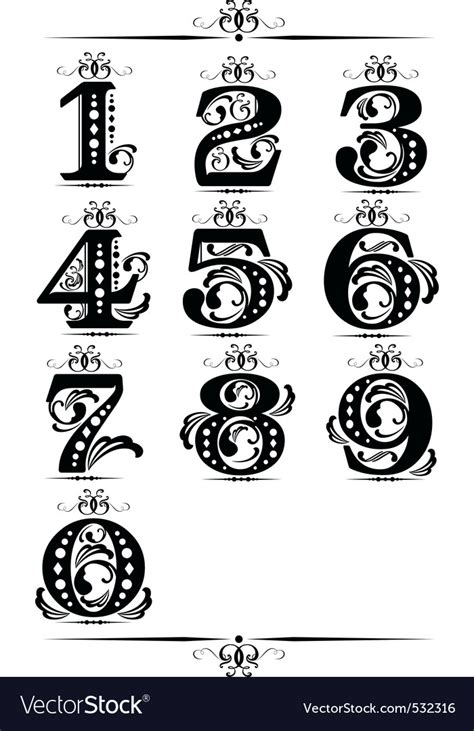 Decorative Number Element Royalty Free Vector Image