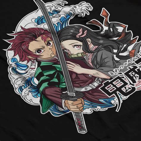 Large Black Tanjiro Kamado And Nezuko Demon Slayer Kimetsu No Yaiba