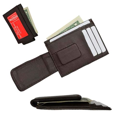 Alltopbargains Mens Leather Money Clip Slim Front Pocket Magnetic Id