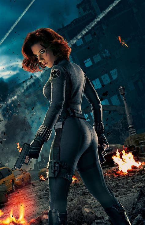 The Avengers Black Widow Scarlett Johansson Promo Poster Black