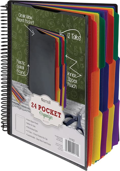 Buy Samsill 24 Pocket Spiral Project Organizer With 12 Dividers