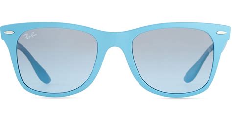 lyst ray ban liteforce tech wayfarer sunglasses light blue in blue