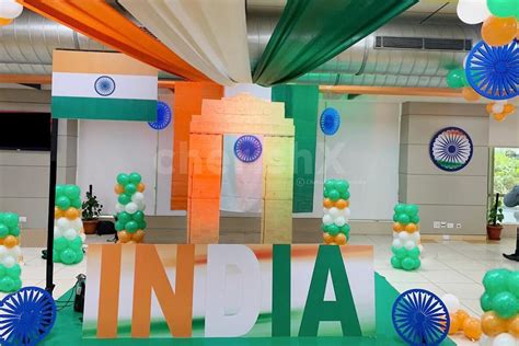 Republic Day Decor With Balloons Fabrics Theme Hangings And Cutouts Delhi Ncr