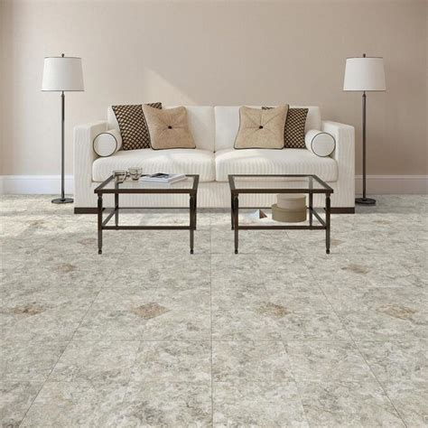 Perfection Floor Tile Breccia Collection Breccia Blancosatin 20 In X