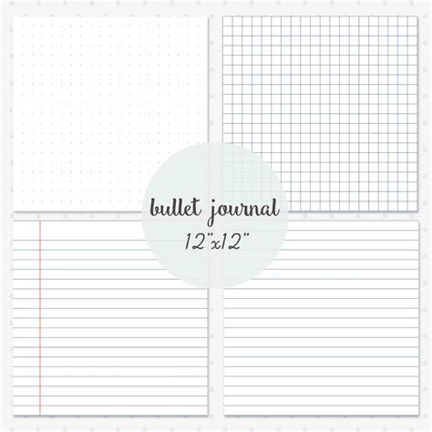 Dot Grid Paper Bullet Journal Background Graph Paper Lined Etsy