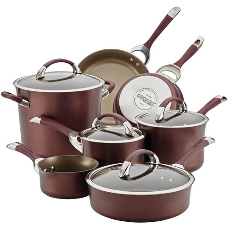 Circulon Symmetry Hard Anodized Nonstick 11 Piece Cookware Set Merlot Meyer Canada