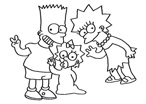 Simpsons Kids Coloring Pages For Kids Printable Free Cartoon Coloring