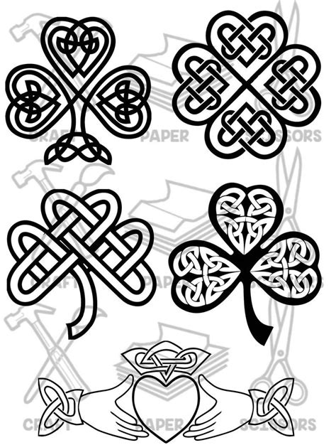 St Pattys Day Celtic Shamrocks Claddagh Digital Design Svg 