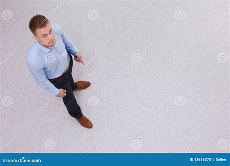 Overhead View Of People Having Business Meeting Stock Photo Image