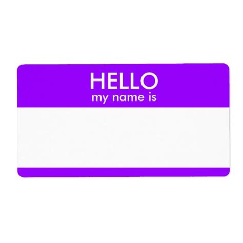 Hello My Name Is Custom Shipping Label Zazzle