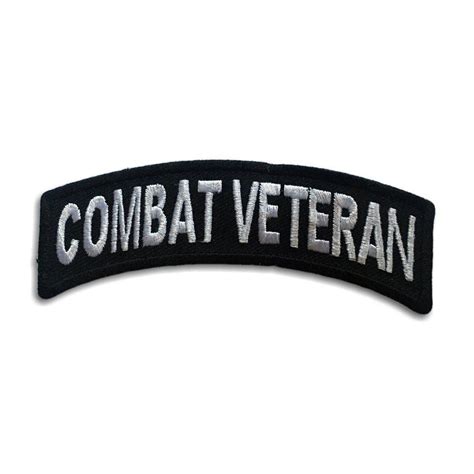 Embroidered Combat Veteran Rocker Iron On Sew On Patch Patchers