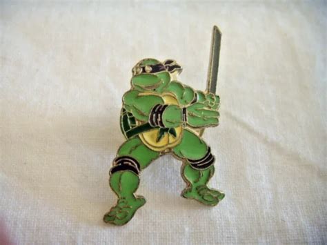teenage mutant ninja turtles leonardo mirage 1990 vintage enamel pin badge 12 74 picclick