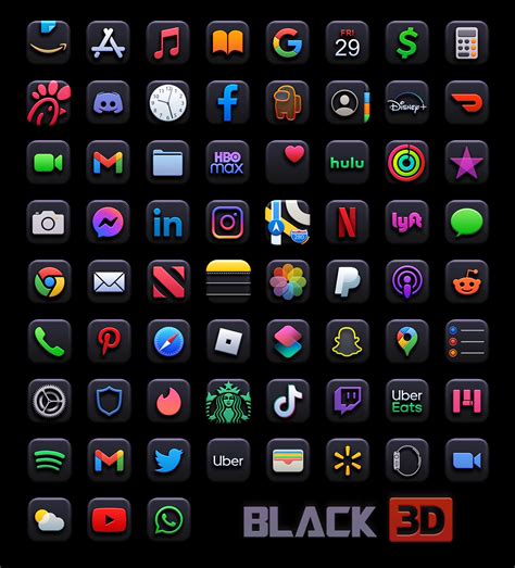 Black App Icons Pack Rockstarlat