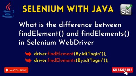 Selenium Java Tutorial For Beginners Difference Between Find Element