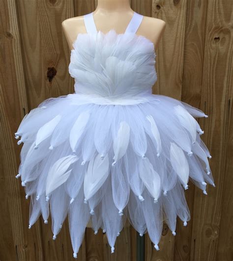 Swan Costume Swan Tutu Swan Dress White Feather Dress Etsy