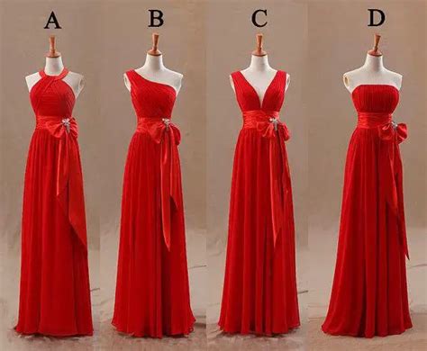 2016 red bridesmaids dresses uk tight pleats elegant bow knot chiffon long designer plus size