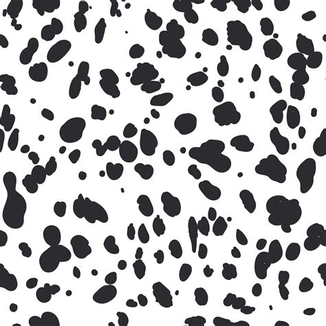Dalmatian Seamless Pattern Animal Skin Print Dog And Cow Black Dots