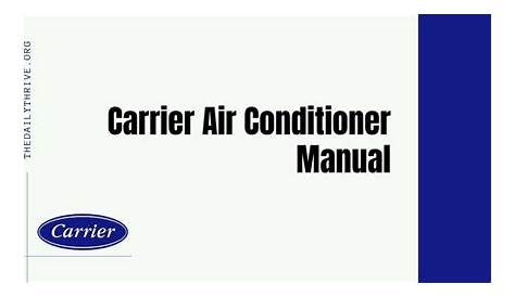 Carrier Air Conditioners Manual - Owner's Guide