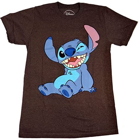 Disney Lilo And Stitch Winky Wink Adult T Shirt Charcoal Large