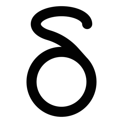 Delta Greek Symbol Small Letter Lowercase Font Icon Black Color Vector