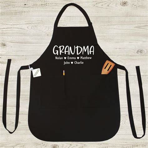 Grandma Apron Personalized Grandma Apron Apron For Grandma Etsy