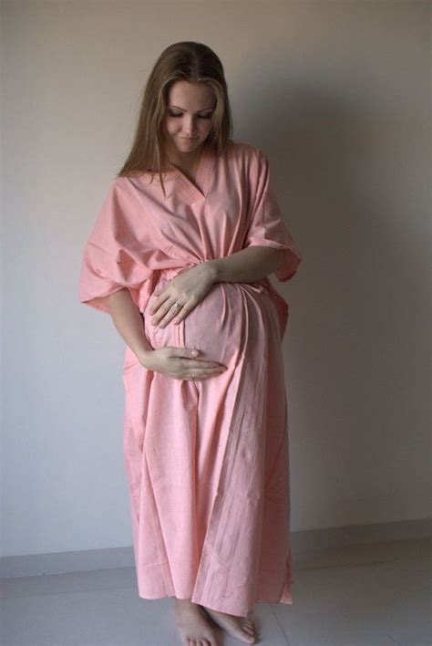 Solid Pink Organic Cotton Hand Blocked Front Buttoned Hospital Gown