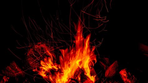Download Wallpaper 1920x1080 Bonfire Fire Sparks Flame Dark Full Hd