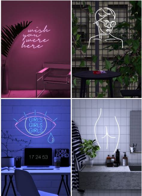 Neon Signs Set Sims Sims 4 The Sims 4 Packs