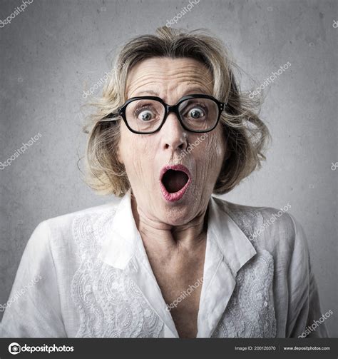 Senior Woman Glasses Feeling Surprised Shocked Stock Photo By ©olly18