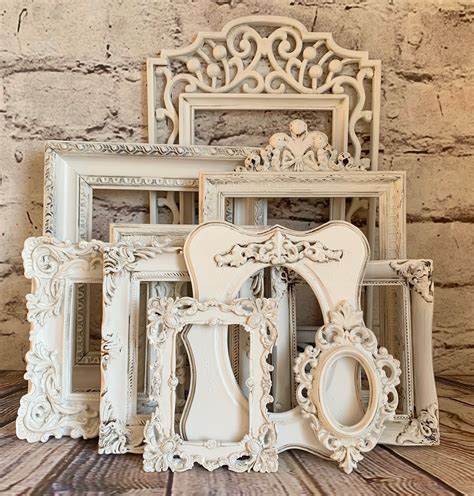 White Frames Open Frames Frame Collection Shabby Chic Etsy Shabby