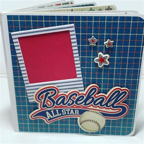 Baseball Scrapbook Chipboard Baseball Mini Album Baseball Etsy