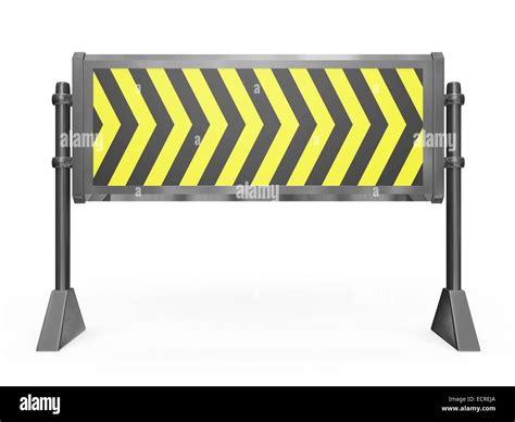 This 3d Illustration Is Of A Metallic Road Block Barricade This Is