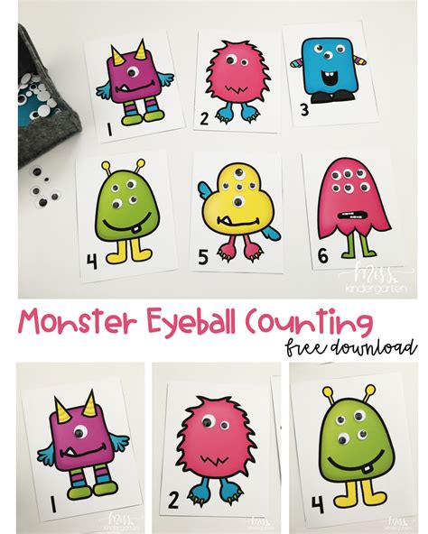 Fun Halloween Counting Mats Miss Kindergarten Monster Theme