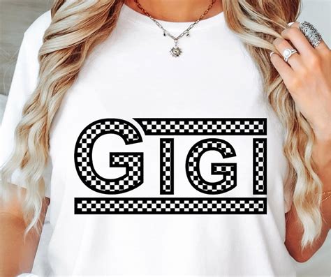 Checkered Gigi Svg And Png Retro Font T Shirt Design Svg Etsy