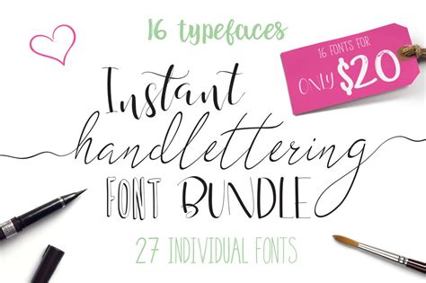 Font Bundle Script Fonts And Hand Lettering Calligraphy Font