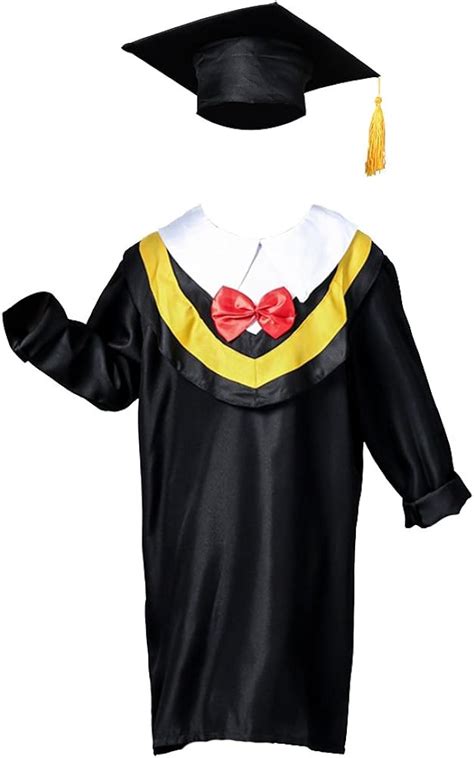 Oulii Children Graduation Cap And Gown Yellow Line Clothing