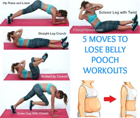 lose the pooch with this 5 minutes at home workout