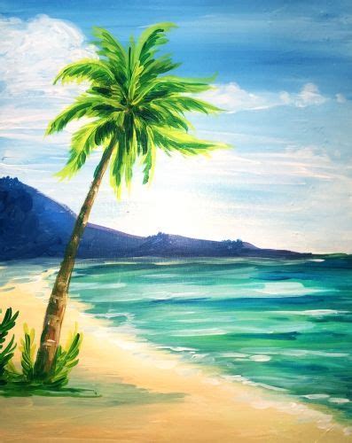 Palm Tree Beach Painting 25 Bästa Palm Tree Paintings Idéerna På