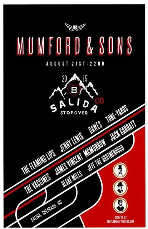 Mumford And Sons Flaming Lips Salida 2015 Concert Poster Design