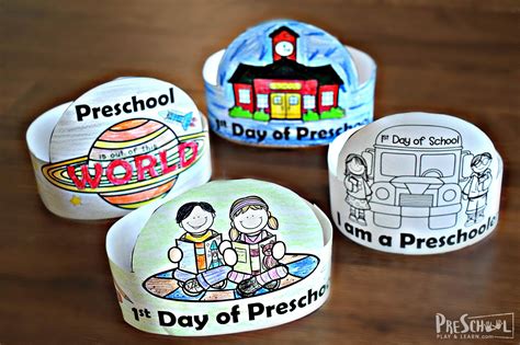 First Day Of Preschool Back To School Hats Free Printable