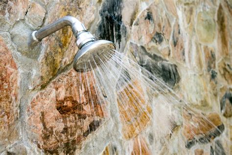Contrast Shower With Flowing Water Stock Photo Image Of Domestic