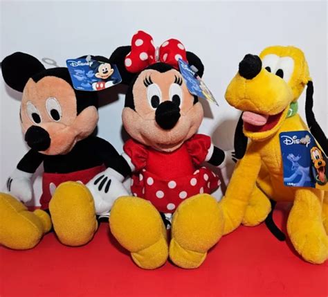 Disney Goofy Mickey And Minnie Mouse Plush Dolls 11 With Tags 1899
