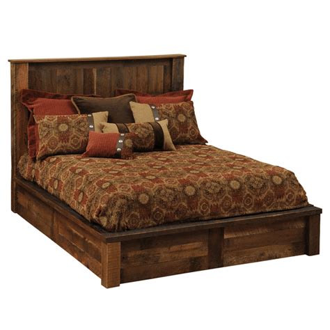 rustic beds queen size barnwood traditional platform bed