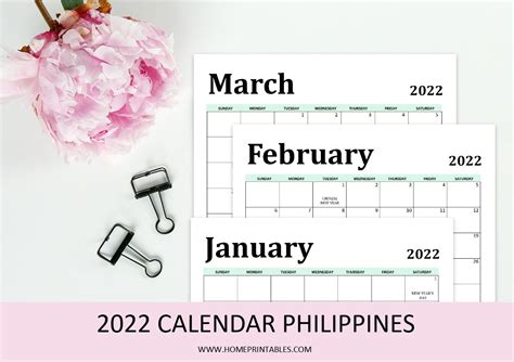 2022 Calendar Philippines With Holidays Free Printable 2022 Calendar