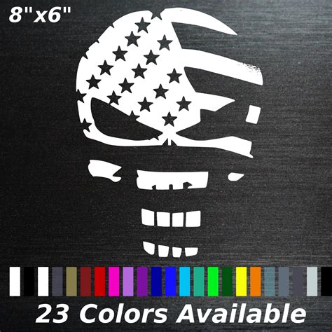 American Flag Punisher Decal Sticker No Background Skull Graphics Decals
